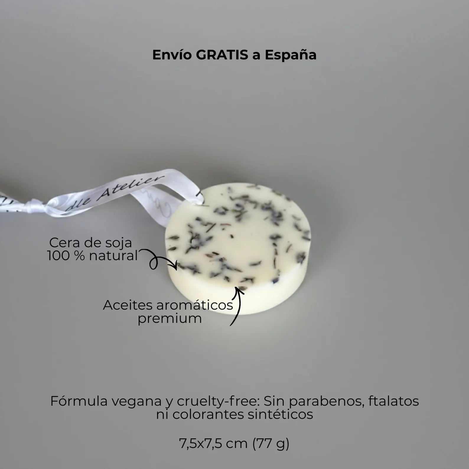 Ambientador Sólido Artesanal de Armario, Lavanda y Vainilla | Regalo Sostenible | Decoración Aesthetic | Hecho en España